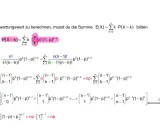 Beweis der Erwartungswert Formel: E(X) = np. Die Formel zeigt die schrittweise Berechnung des Erwartungswerts.