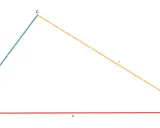 Ein Dreieck mit den Seiten a, b und c. Der Umfang ist die Summe dieser Seiten: a + b + c.