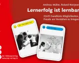 Zwei Karten zeigen eine positive lernatmosphäre: Kinder lernen gemeinsam und eine Schülerin erklärt eine Mindmap.