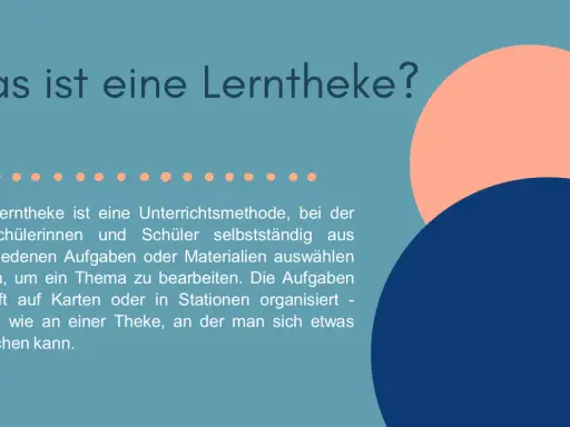 Eine Lerntheke ist eine Unterrichtsmethode, bei der Schüler selbstständig Aufgaben auswählen. Ähnlich wie an einer Theke, an der man sich etwas aussuchen kann.