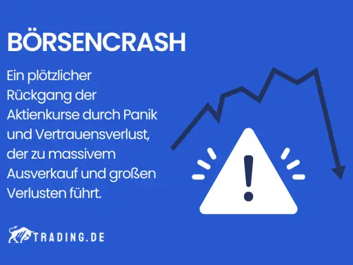 Börsencrash: Ein plötzlicher Rückgang der Aktienkurse durch Panik und Vertrauensverlust, der zu massivem Ausverkauf und großen Verlusten führt. Ähnlich wie beim schwarzen Freitag 1929.