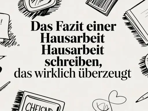 Das Fazit einer Hausarbeit schreiben, das wirklich überzeugt. Ein Motivvergleich von Schreibutensilien und Notizen.
