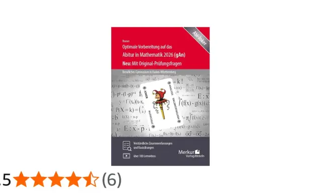 Buchcover "Abitur-Joker" für Mathe 2026, mit Formeln und Joker-Karte. Perfekt für die Vorbereitung auf das Abitur.