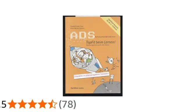 Buchcover "ADS - TopFit beim Lernen!" mit Illustration eines Raketenflugs. Ein Ratgeber für Schüler, der das Thema Aufmerksamkeitsdefizitsyndrom behandelt.