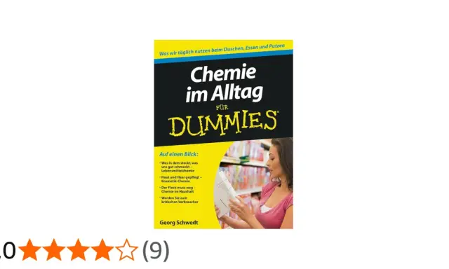 Buchcover "Chemie im Alltag für Dummies" erklärt, wie wir täglich Chemie beim Duschen, Essen und Putzen nutzen.
