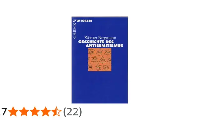 Buchcover "Geschichte des Antisemitismus" von Werner Bergmann. Die Darstellung zeigt die Entwicklung des Antisemitismus im Kaiserreich und darüber hinaus.