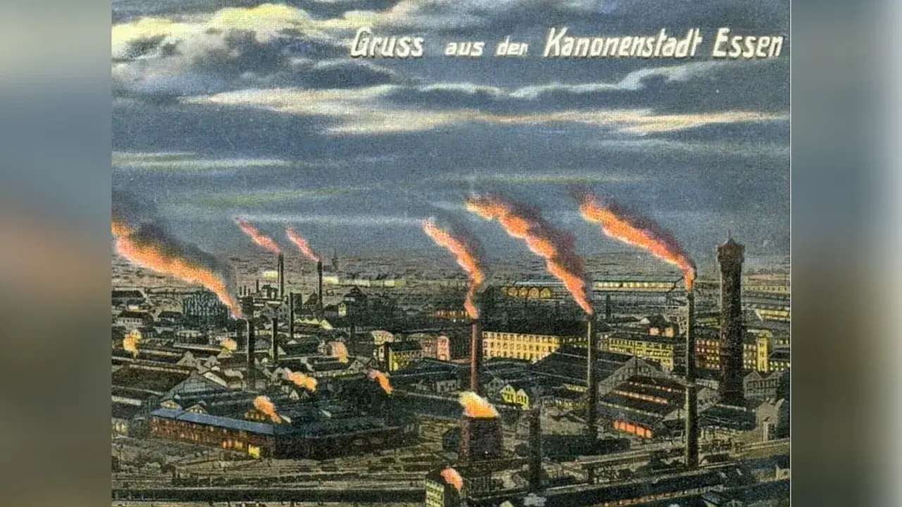 Industrielle Nachtszene in Essen,