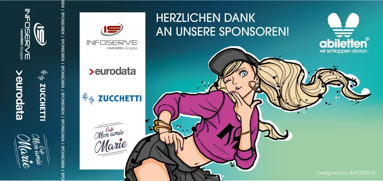 Herzlichen Dank an unsere Abiball Sponsoren: Infoserve, Eurodata, Zucchetti, Abiletten und Café Mon Amie Marie.